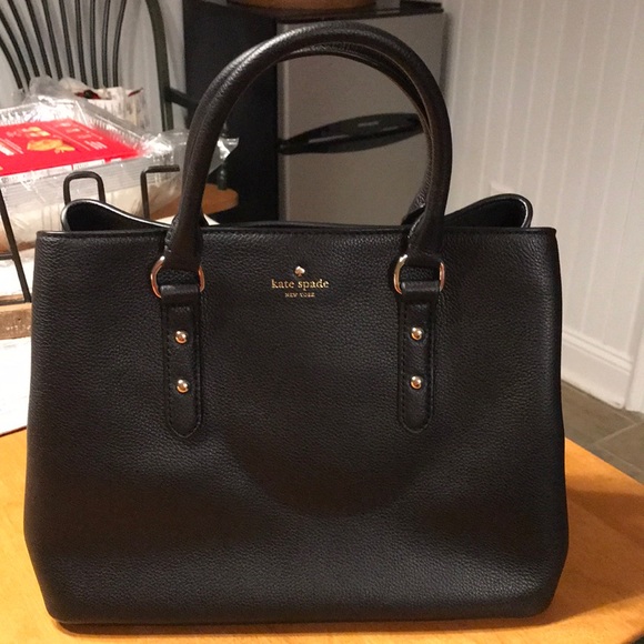 Brand new with tags Kate Spade black leather handbag with strap - Picture 1 of 13